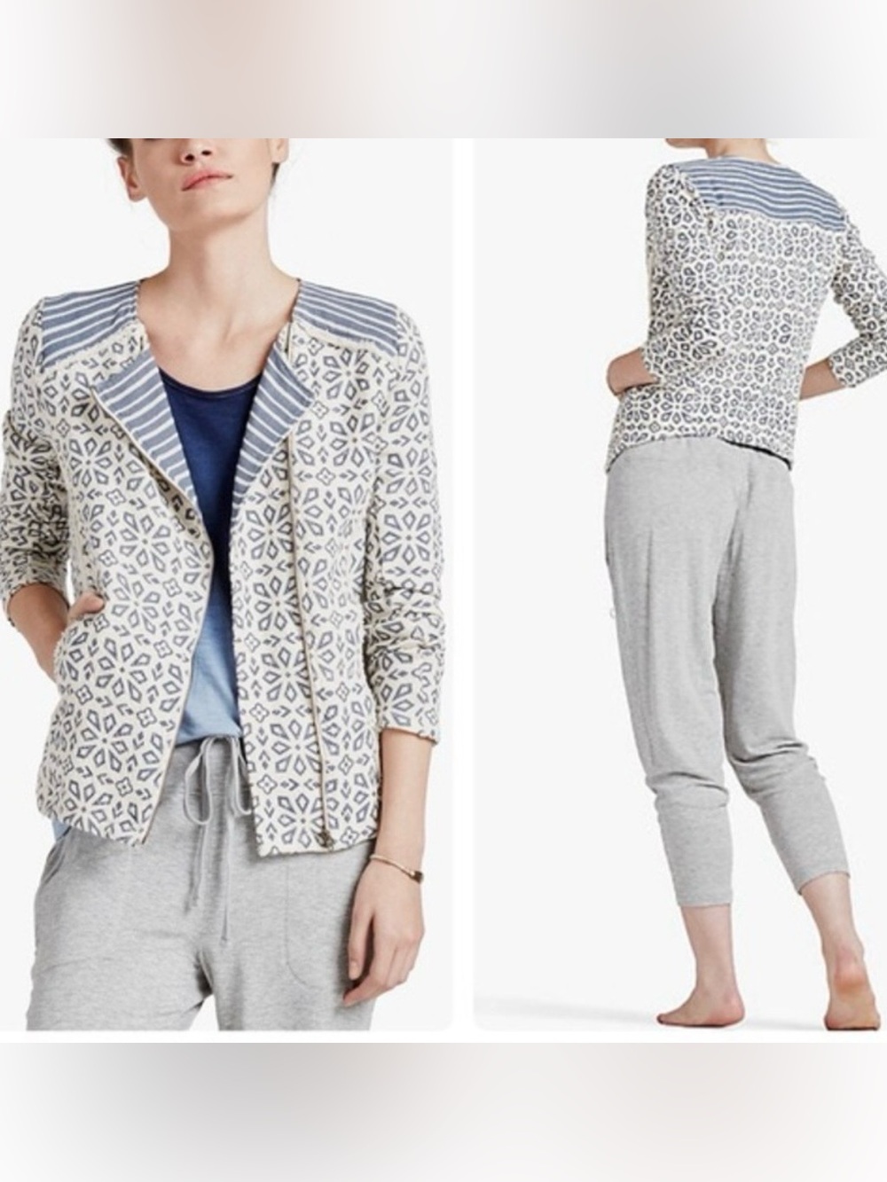 Lucky Brand Asymmetrical Fringe Boho Moto Jacket